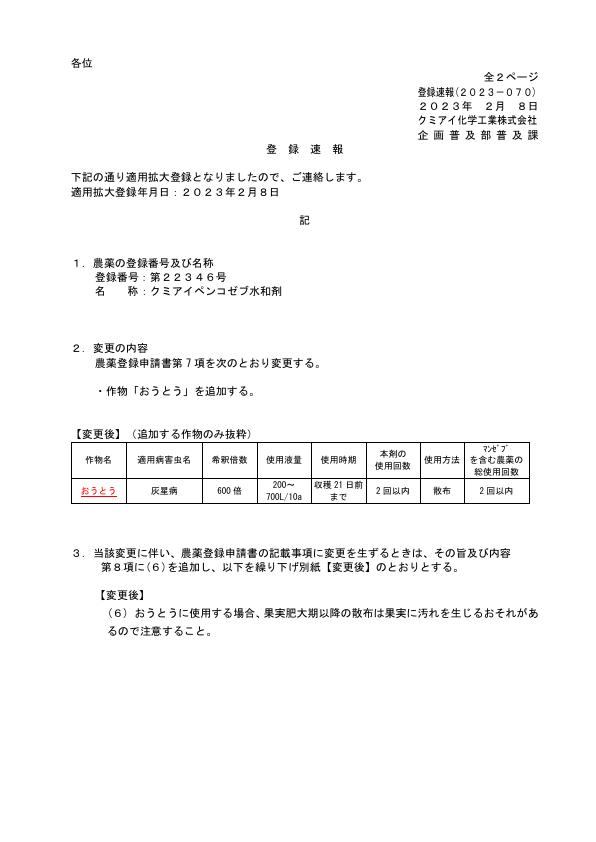 2023-070登録速報（230208）