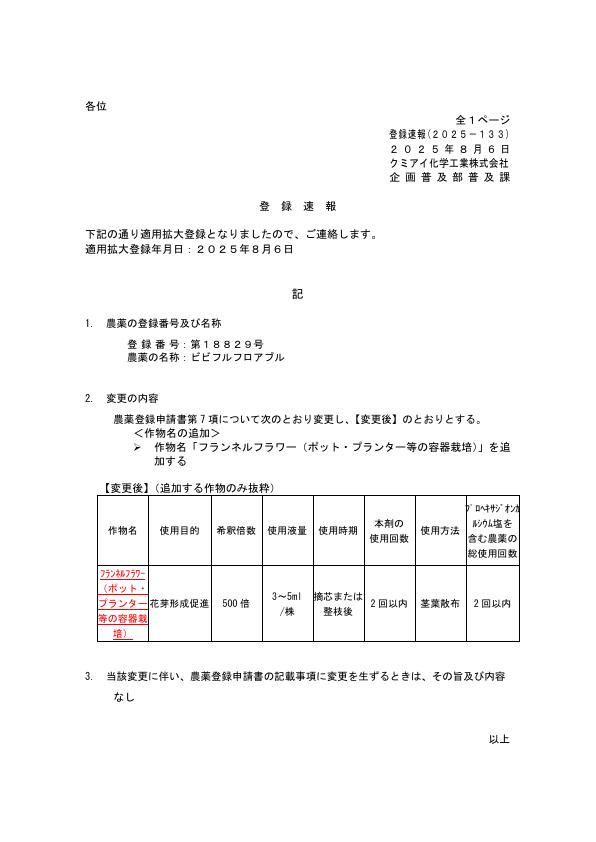 2025-133登録速報（250806）