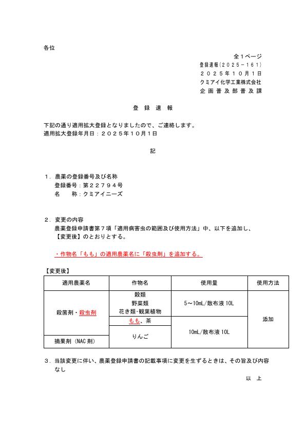 2025-161登録速報（251001）