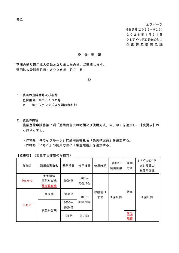 2026-020登録速報（260121）